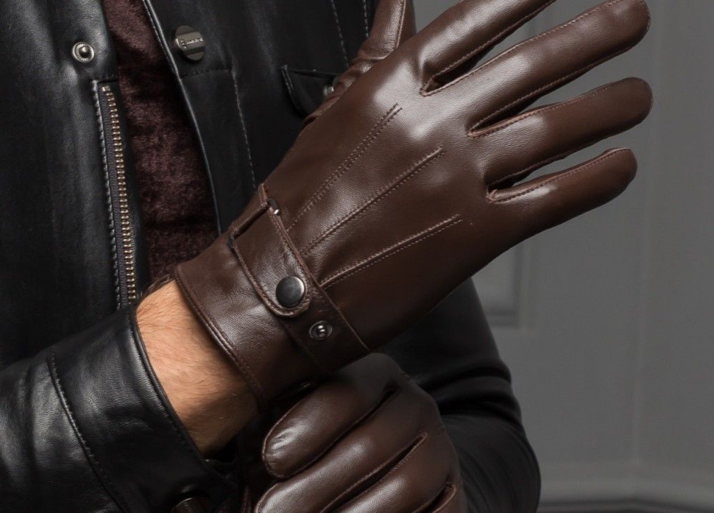 Free-Shipping-2015-Autumn-Winter-Male-Genuine-Leather-Short-Thin-Thick-Black-Brown-font-b-Gloves